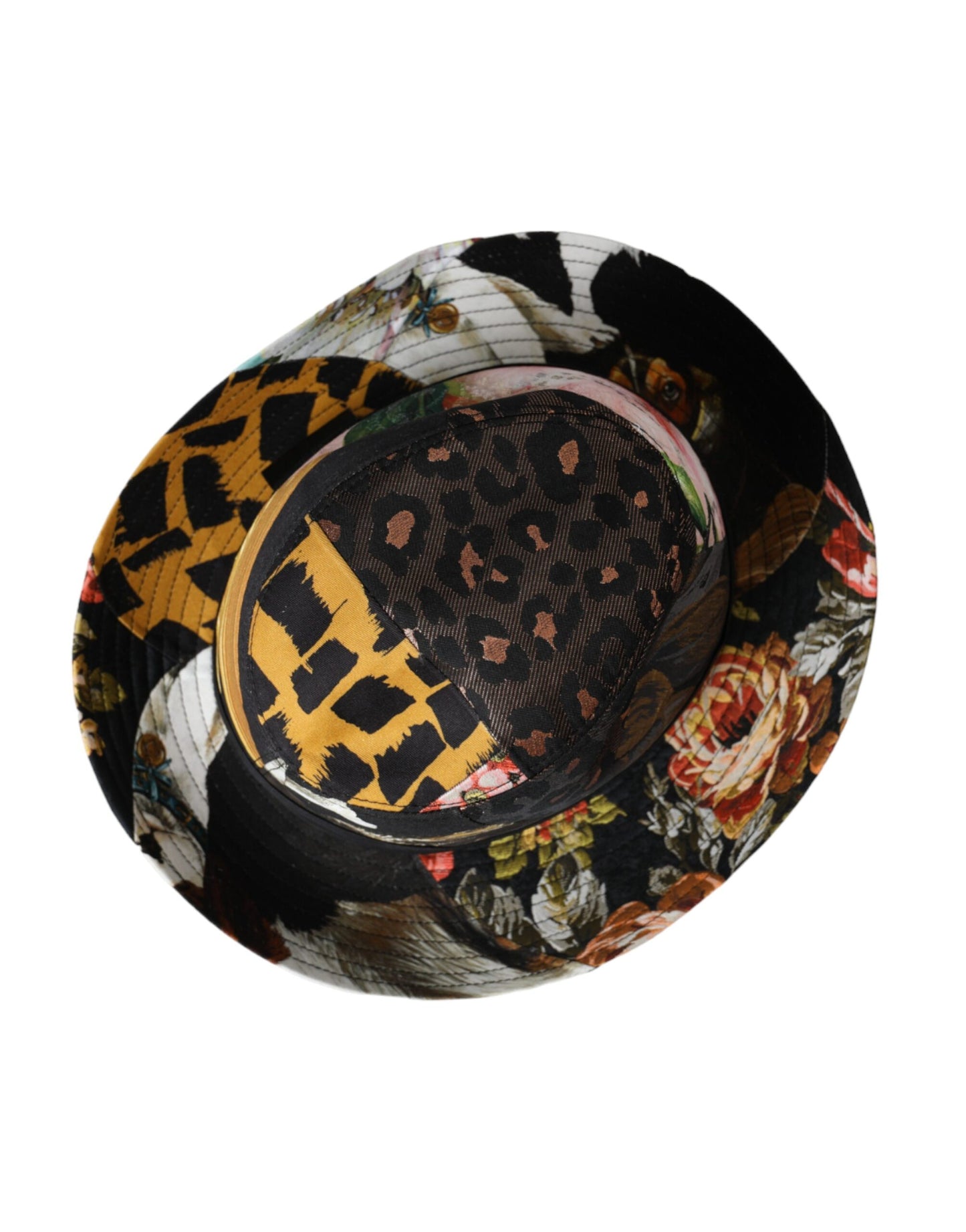 Dolce & Gabbana Multicolor Patchwork Women Fedora Wide Brim Hat Curated Luxury Accessories by Orvyn