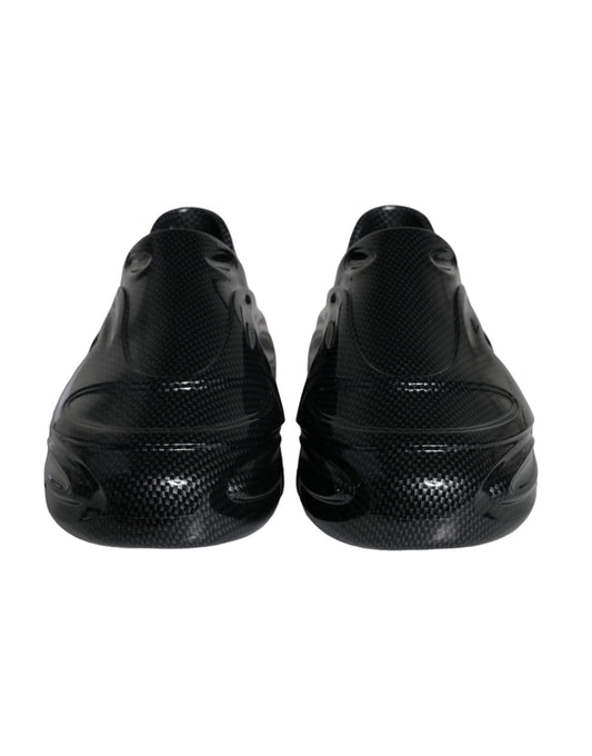 Dolce & Gabbana Black Foiled Rubber Toy Low Top Men Sneakers Shoes Curated Luxury Accessories by Orvyn