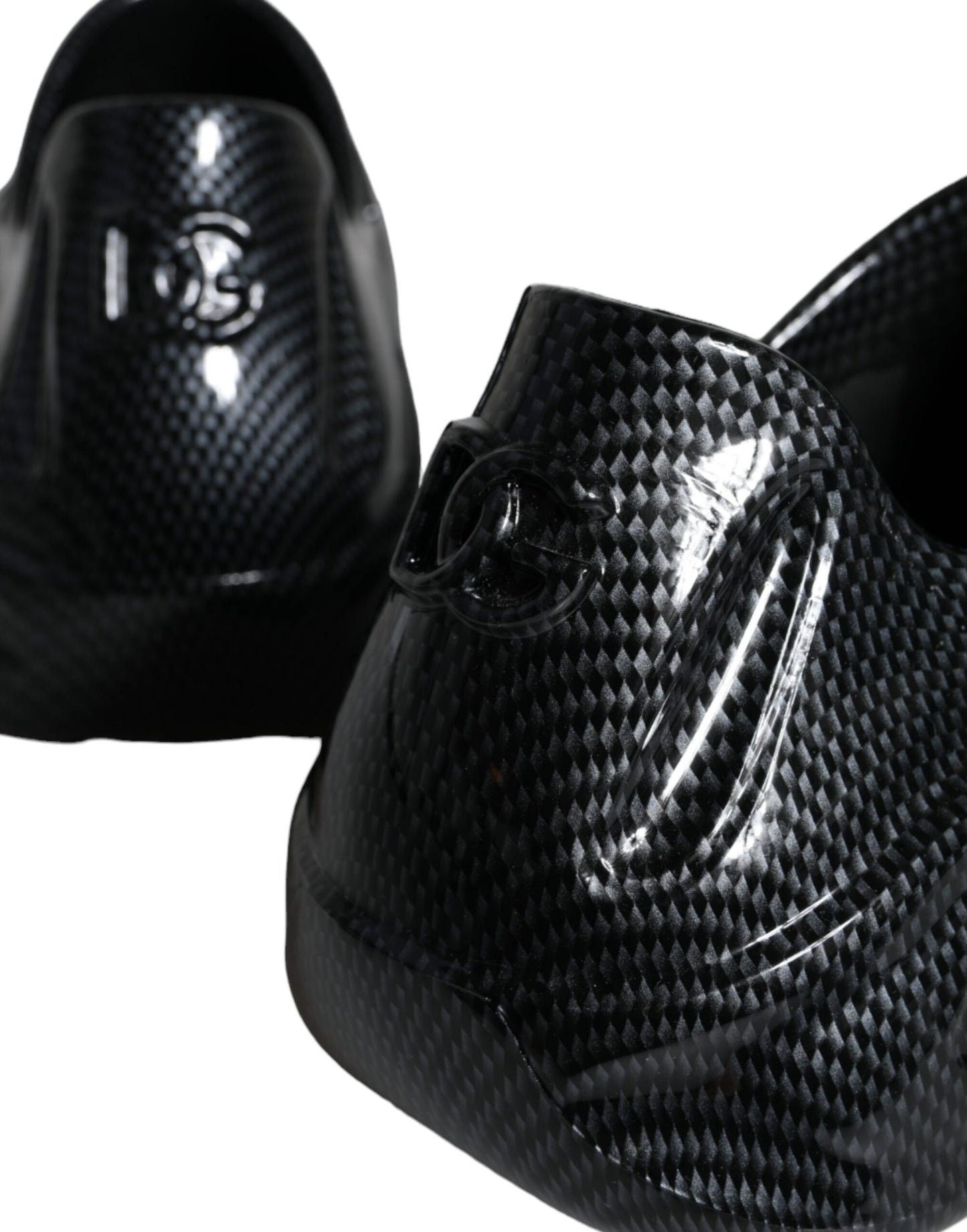 Dolce & Gabbana Black Foiled Rubber Toy Low Top Men Sneakers Shoes Curated Luxury Accessories by Orvyn