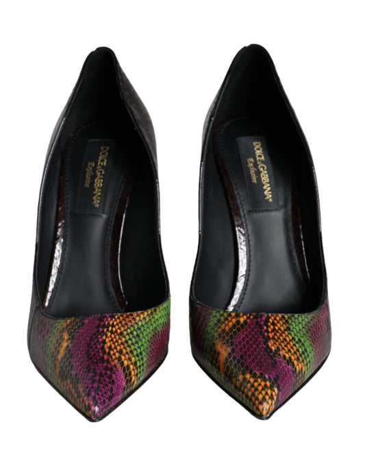 Dolce & Gabbana Multicolor Exotic Leather Heels Pumps Shoes Curated Luxury Accessories by Orvyn