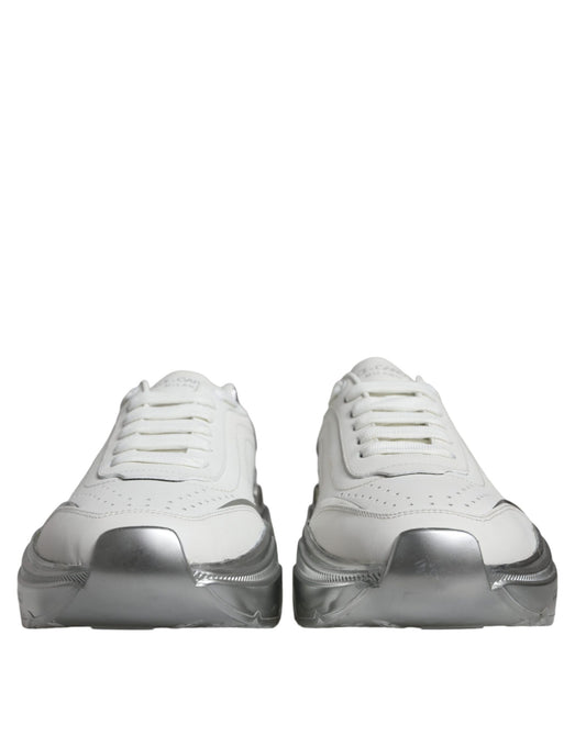Dolce & Gabbana White Silver Daymaster Low Top Sneakers Shoes Curated Luxury Accessories by Orvyn