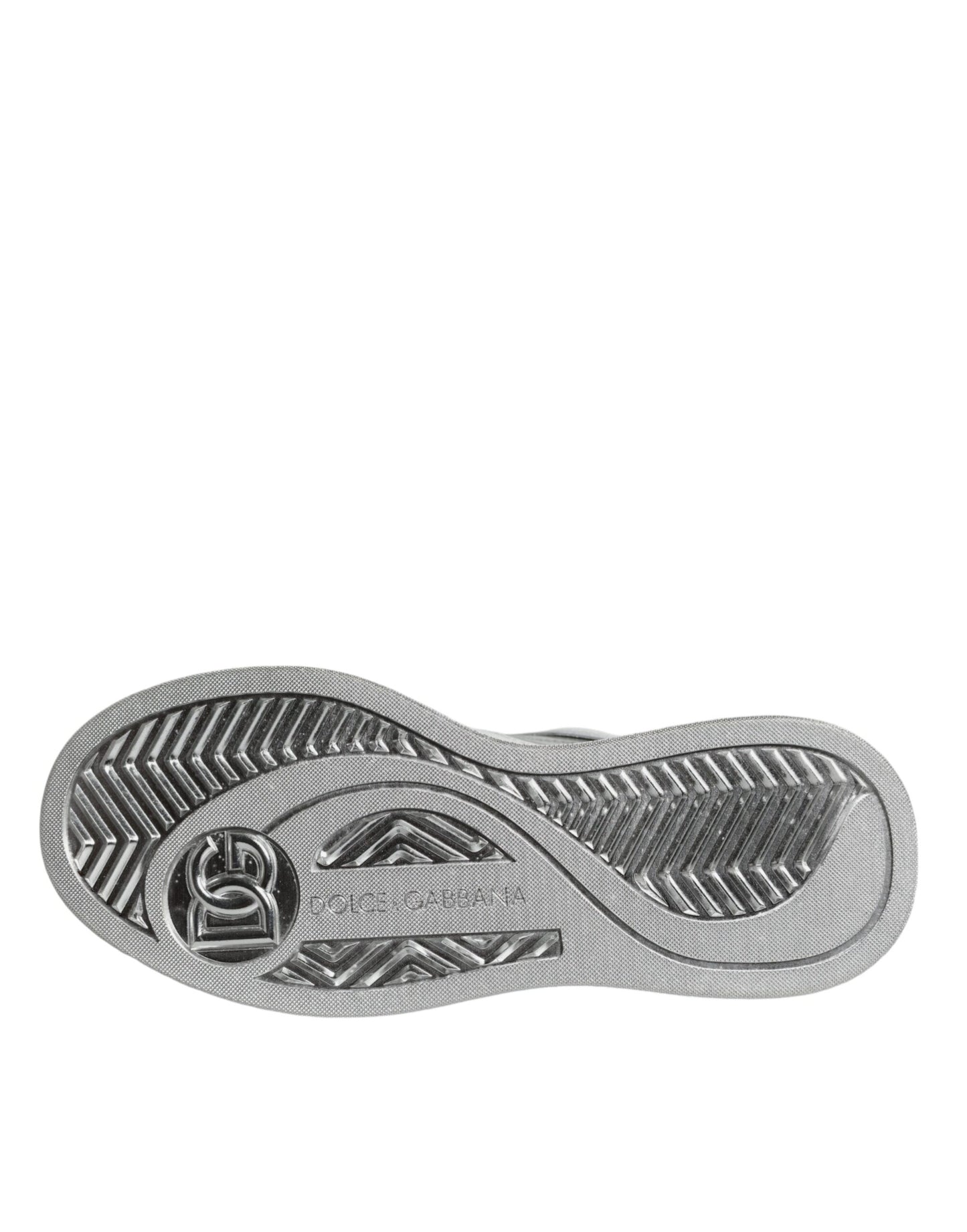 Dolce & Gabbana White Silver Leather Low Top Sneakers Shoes Curated Luxury Accessories by Orvyn