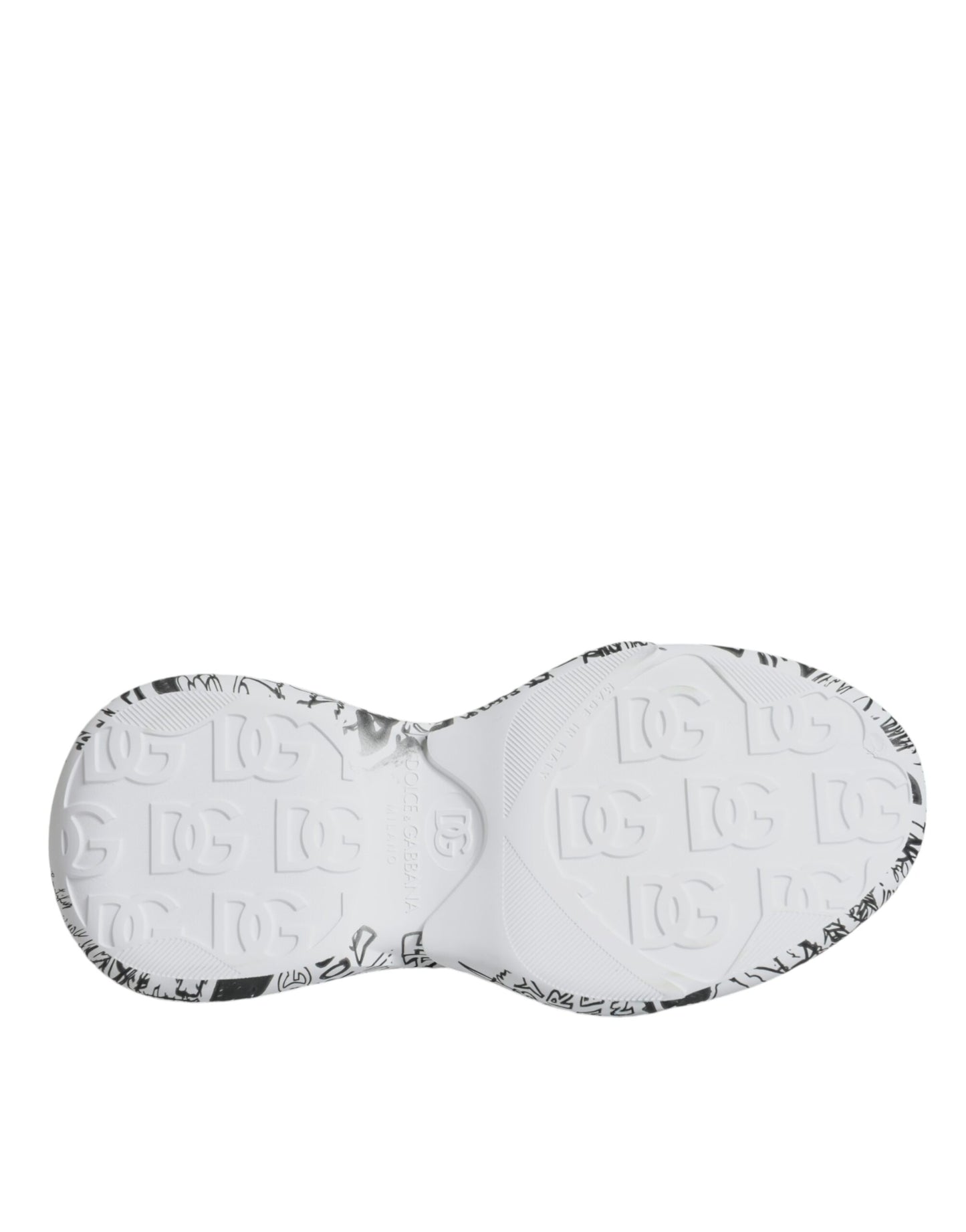 Dolce & Gabbana White Black Graffiti Daymaster Sneakers Shoes Curated Luxury Accessories by Orvyn