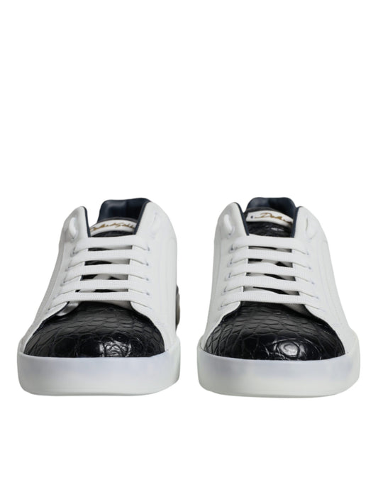 Dolce & Gabbana White Leather Logo Portofino Sneaker Shoes Curated Luxury Accessories by Orvyn