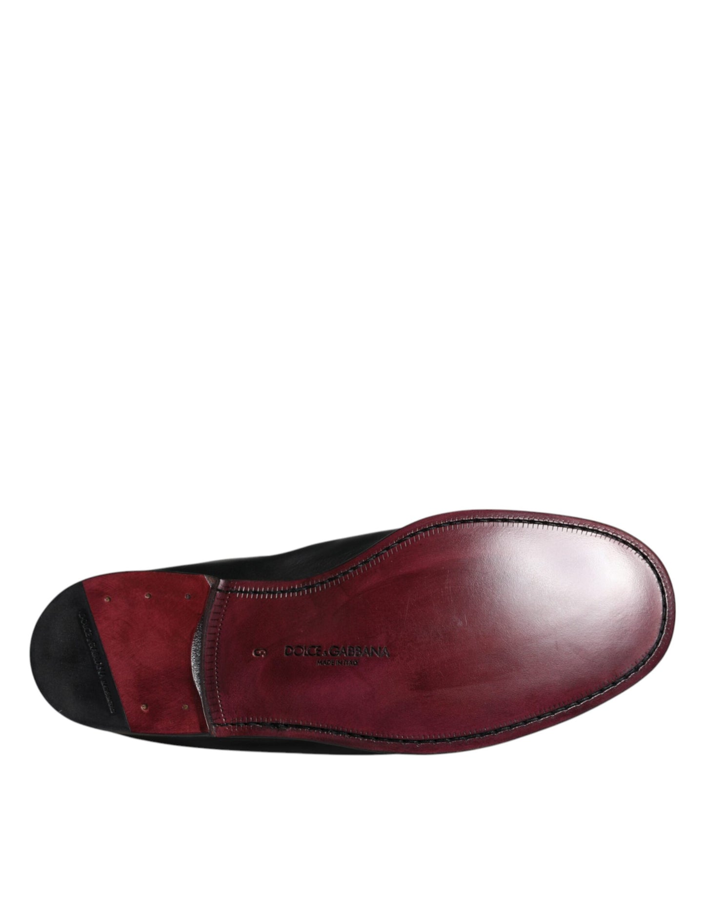 Dolce & Gabbana Black Logo Embroidered Leather Loafer Men Dress Shoes Curated Luxury Accessories by Orvyn