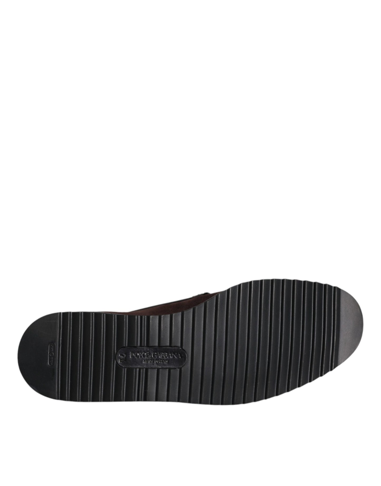 Dolce & Gabbana Brown Suede DG Family Slip On Flats Shoes Curated Luxury Accessories by Orvyn