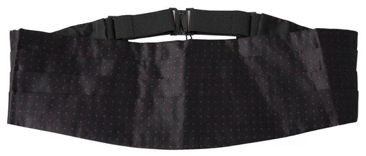 Dolce & Gabbana Black Silk Dotted Waist Tuxedo Belt Cummerbund Curated Luxury Accessories by Orvyn