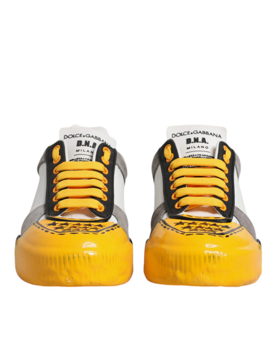 Dolce & Gabbana Multicolor Leather DNA Low Top Sneakers Shoes Curated Luxury Accessories by Orvyn
