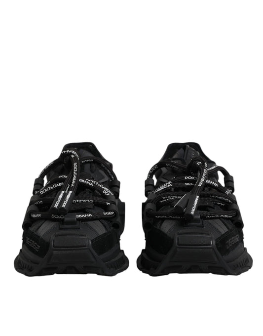 Dolce & Gabbana Black Low Top Space Lace Up Sneakers Shoes Curated Luxury Accessories by Orvyn
