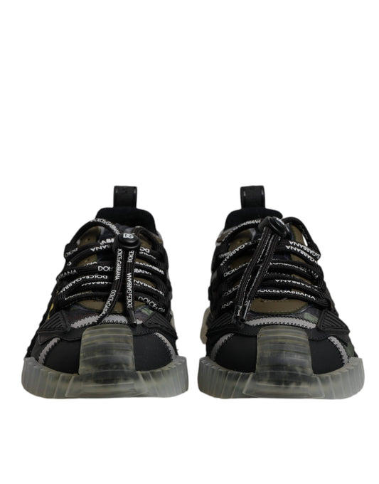 Dolce & Gabbana Black Green Camo NS1 Low Top Sneakers Shoes Curated Luxury Accessories by Orvyn