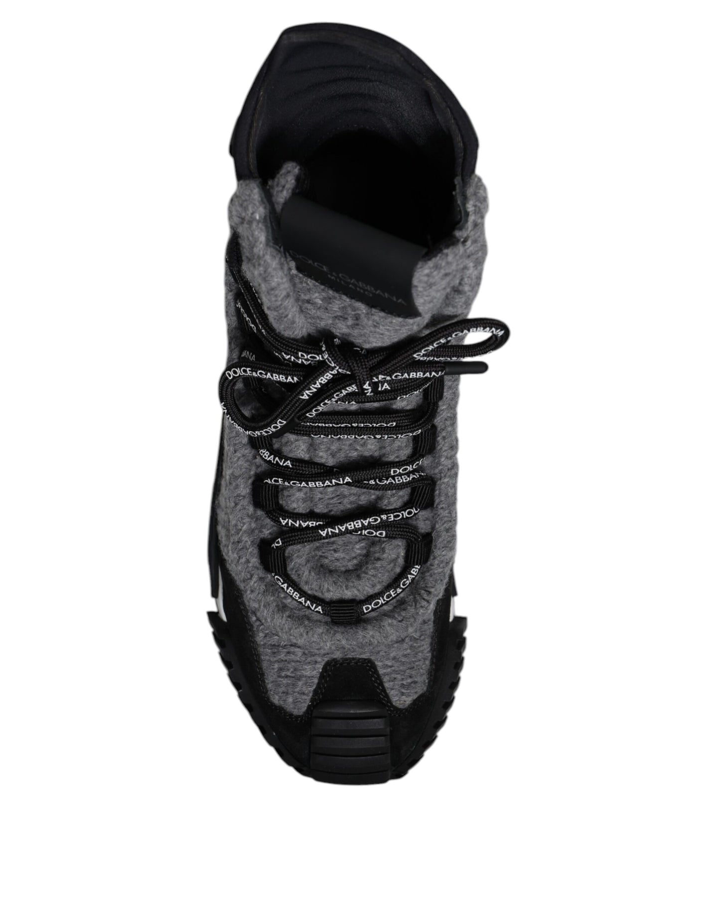 Dolce & Gabbana Gray Black NS1 High Top Boots Sneakers Shoes Curated Luxury Accessories by Orvyn