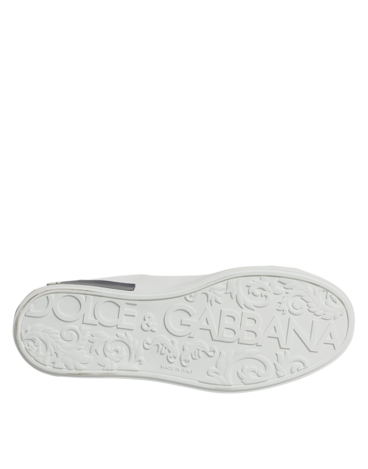 Dolce & Gabbana White Black Leather Portofino Sneakers Shoes Curated Luxury Accessories by Orvyn