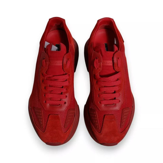 Dolce & Gabbana Red Leather Daymaster Low Top Sneakers Shoes Curated Luxury Accessories by Orvyn