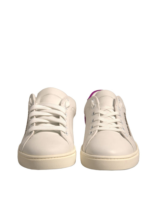 Dolce & Gabbana White Suede Leather Low Top Sneakers Shoes Curated Luxury Accessories by Orvyn