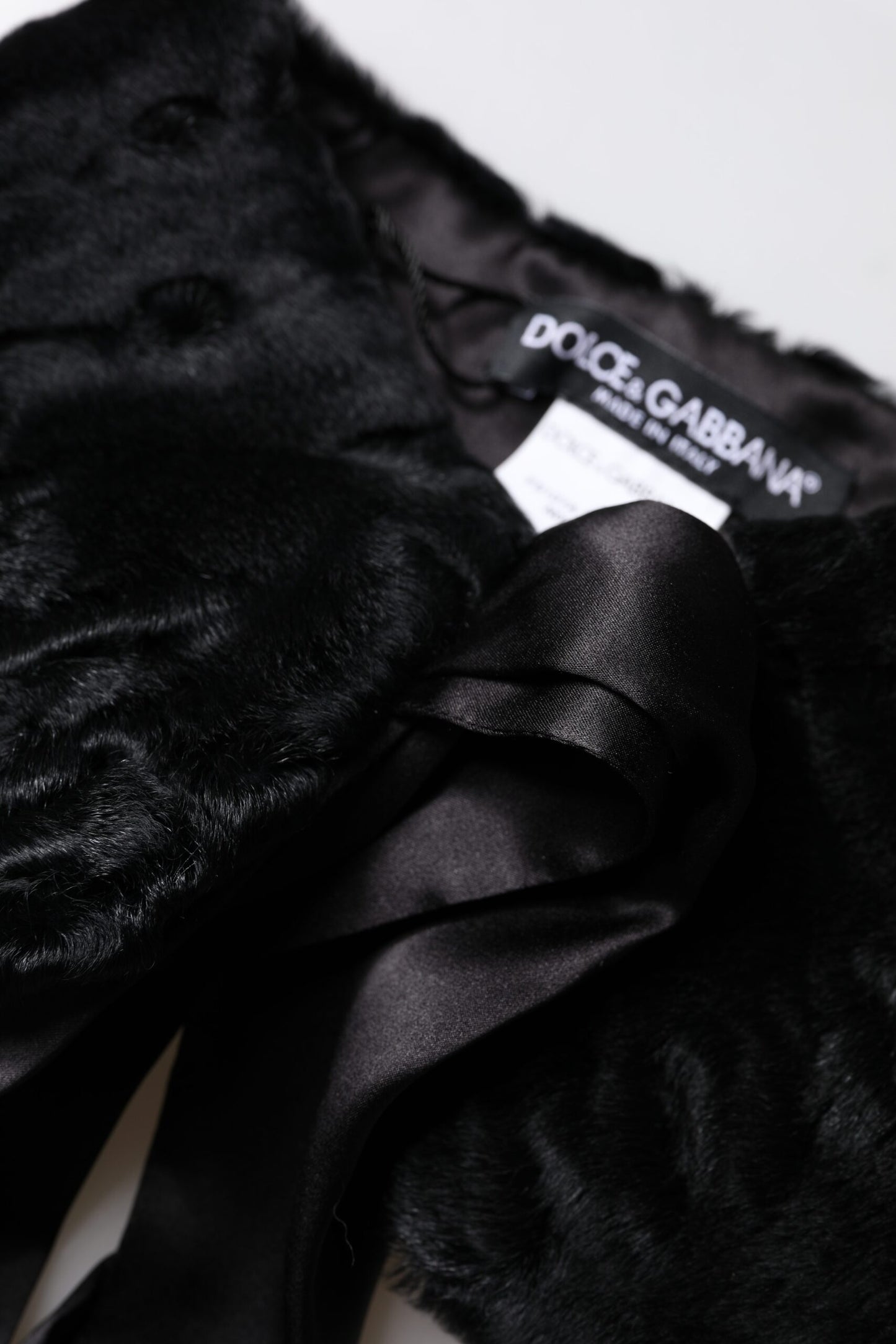 Dolce & Gabbana Black Lamb Fur Women Neck Warmer Winter Scarf Curated Luxury Accessories by Orvyn