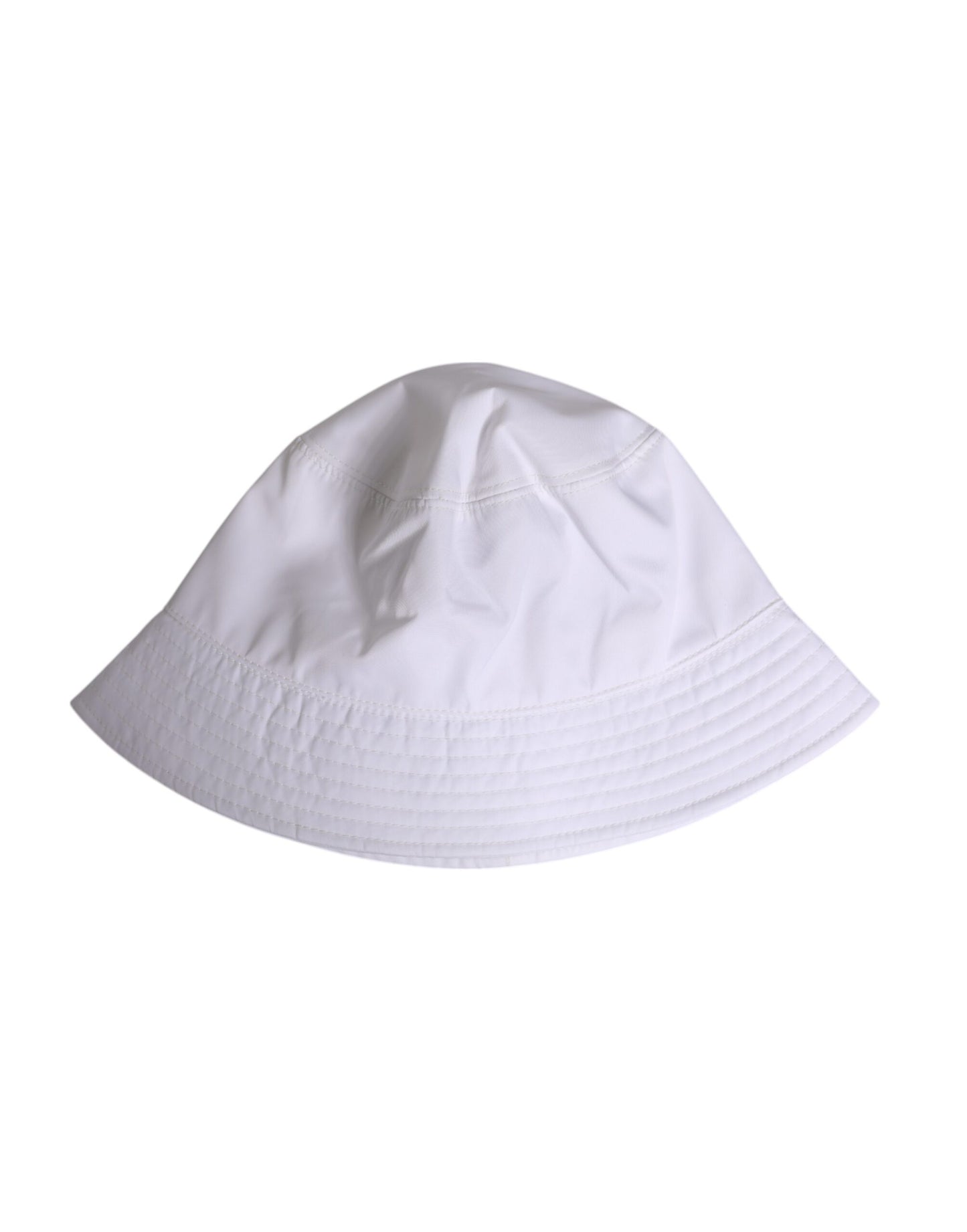 Dolce & Gabbana White Cotton Wide Brim Bucket Hat Curated Luxury Accessories by Orvyn