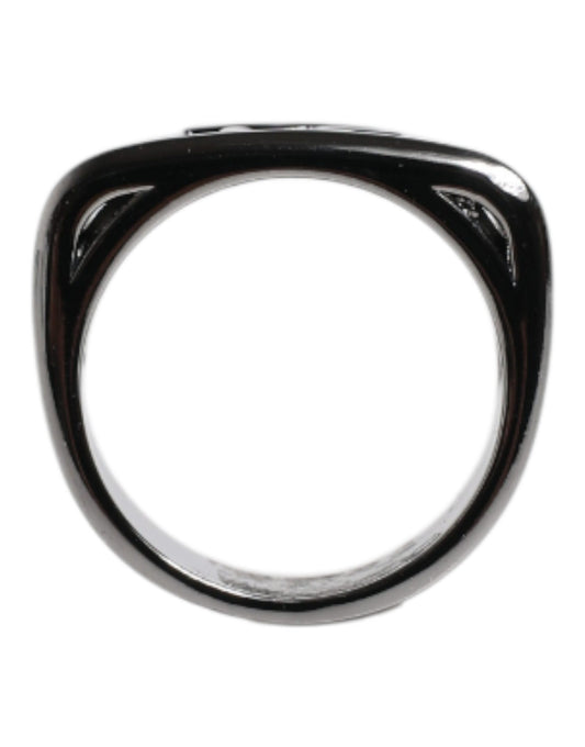 Dolce & Gabbana Silver Tone Brass Anello DG Logo Ring Curated Luxury Accessories by Orvyn