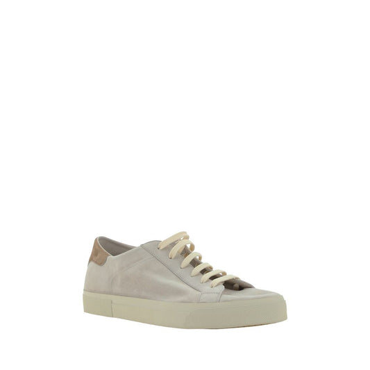 Brunello Cucinelli Cream White Leather Sneakers Curated Luxury Accessories by Orvyn