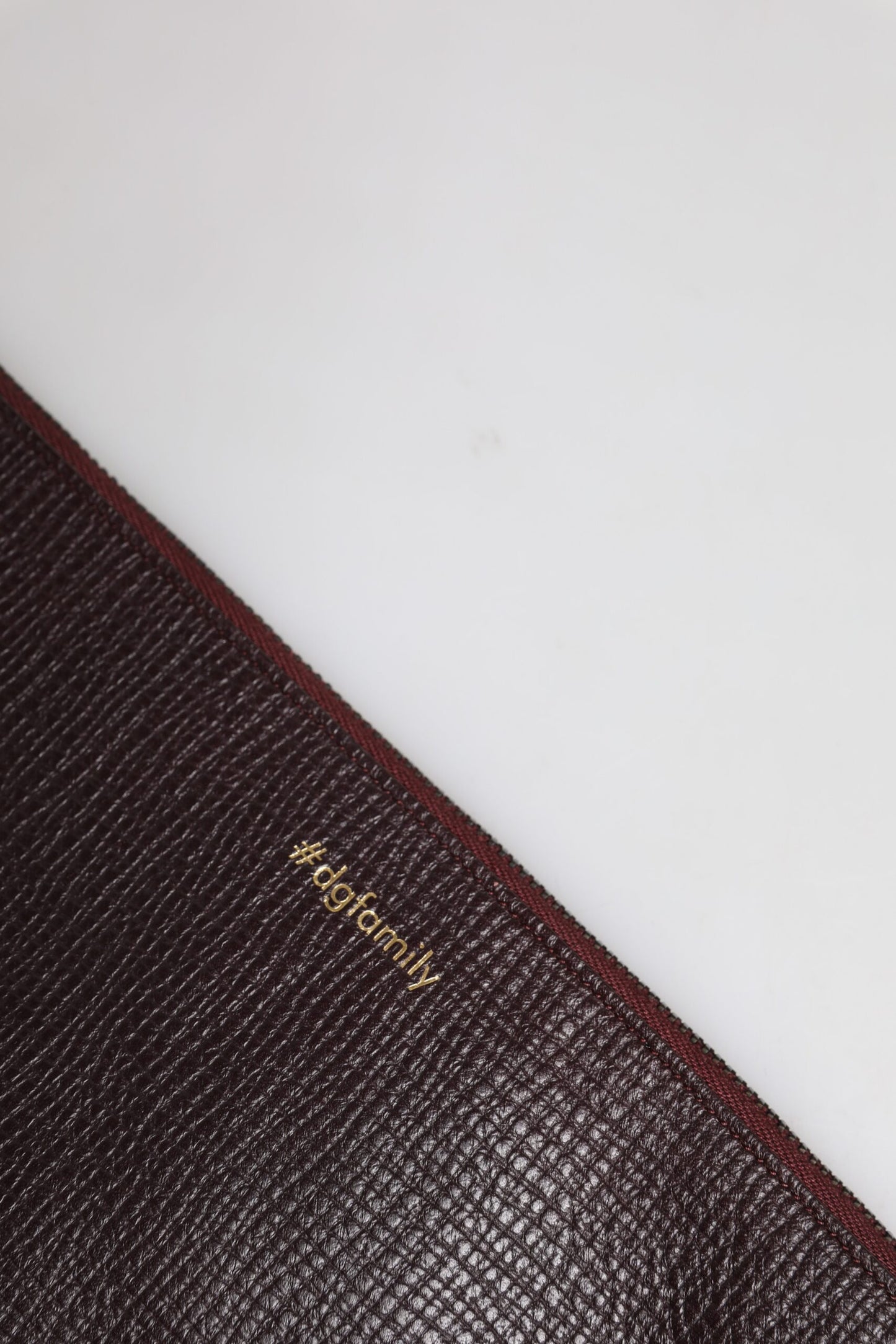 Dolce & Gabbana Brown Leather #DGFAMILY Embellished Men Clutch Pouch Bag Curated Luxury Accessories by Orvyn