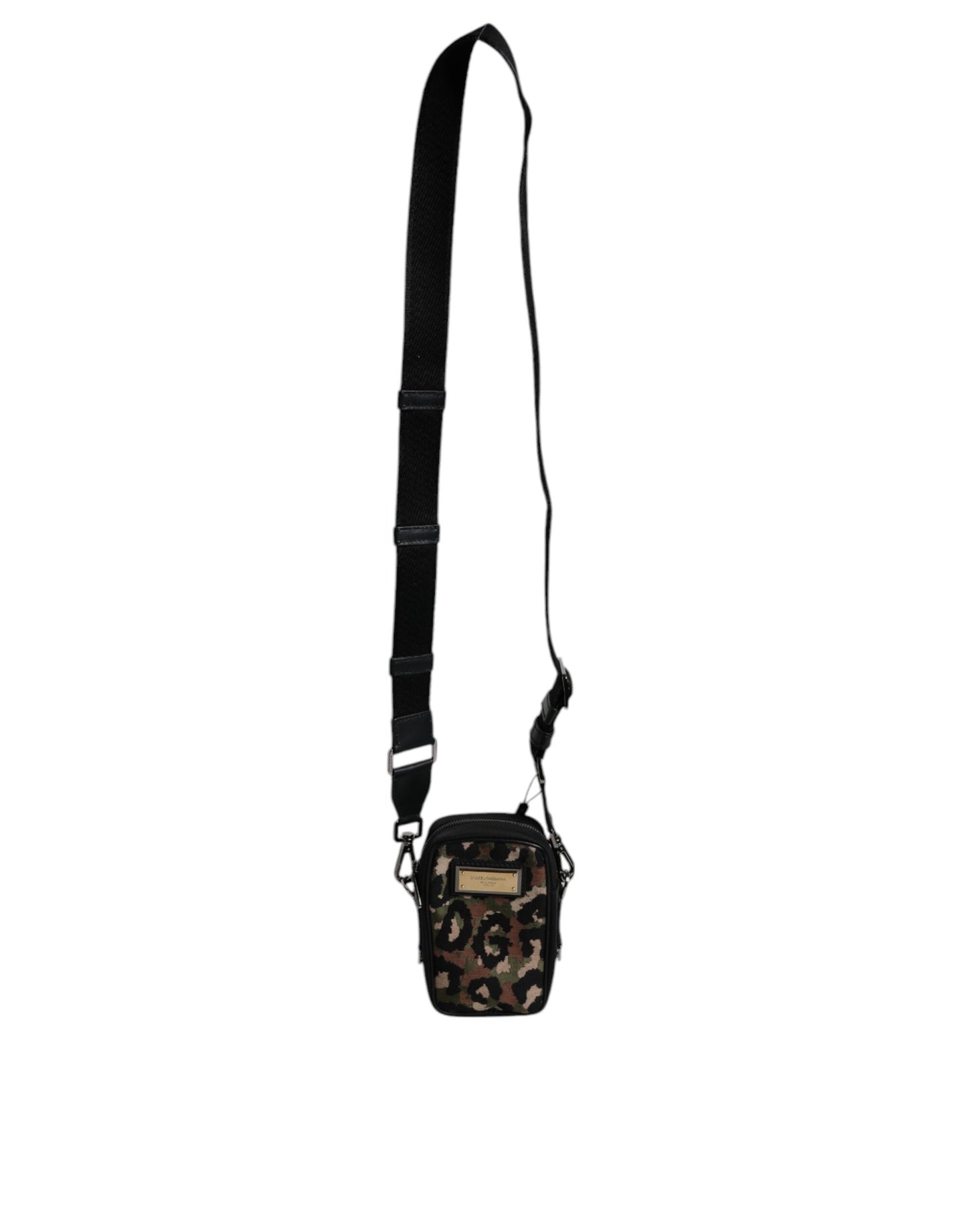Dolce & Gabbana Multicolor Leopard Jacquard Logo Plaque Neck Strap Bag Curated Luxury Accessories by Orvyn