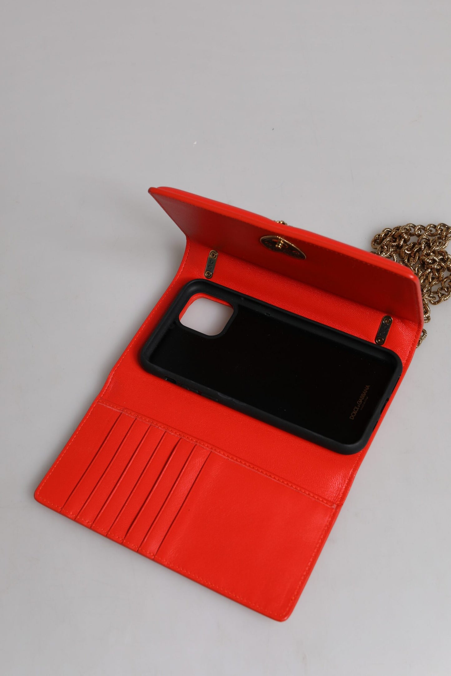 Dolce & Gabbana Red Quilted Devotion Crossbody Chain Phone Cover Bag Curated Luxury Accessories by Orvyn