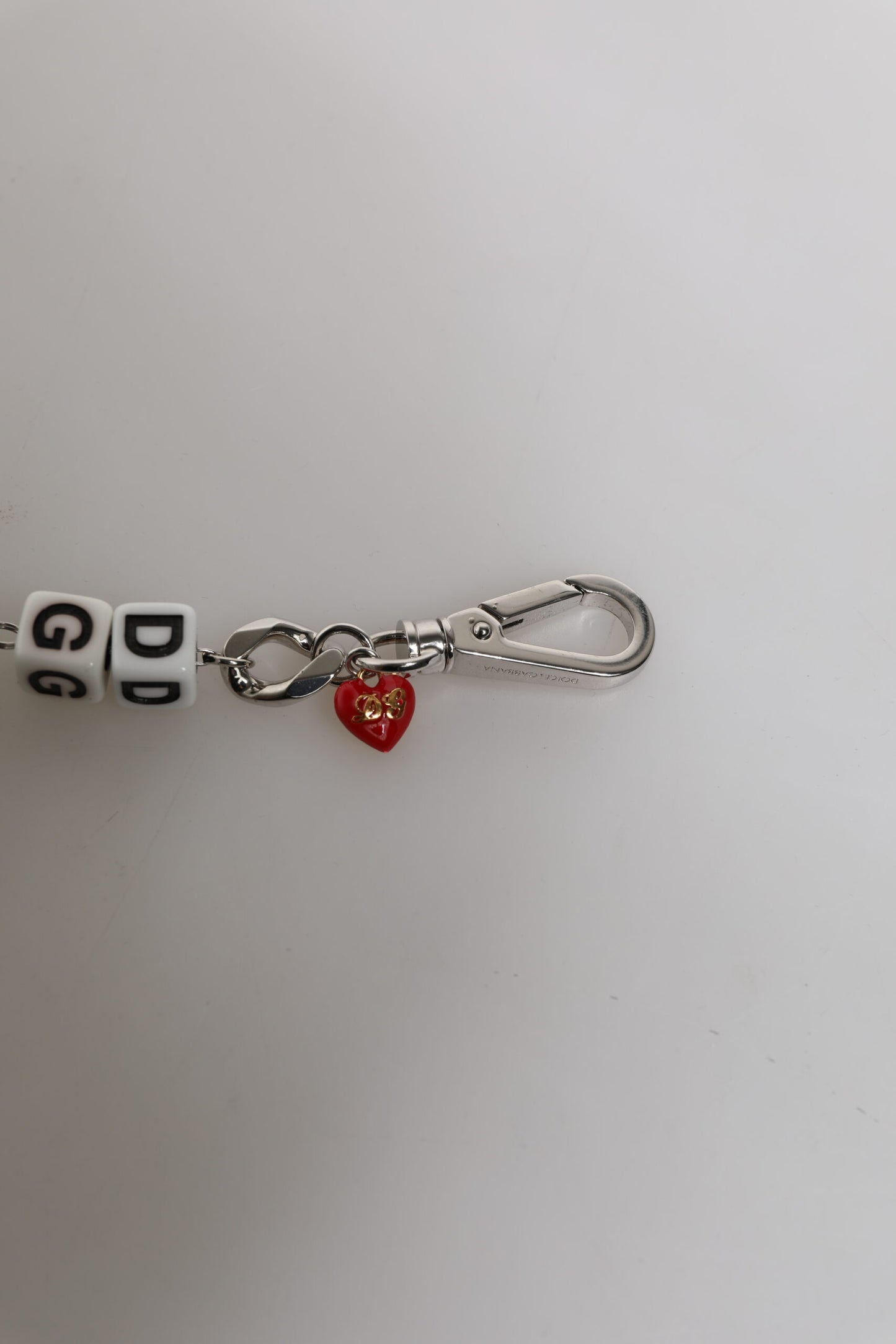 Dolce & Gabbana Silver Tone Brass Bead Dice Logo Embellish Charm Bracelet Curated Luxury Accessories by Orvyn
