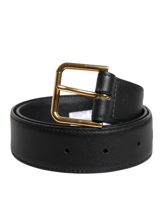 Dolce & Gabbana Black Leather Metal Buckle Classic Belt Curated Luxury Accessories by Orvyn