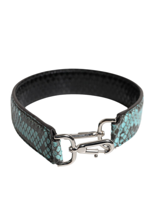 Dolce & Gabbana Black Blue Exotic Leather Bag Shoulder Strap Curated Luxury Accessories by Orvyn
