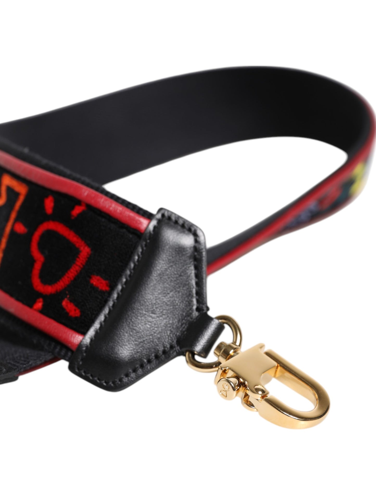 Dolce & Gabbana Black Cotton Printed Bag Shoulder Strap Curated Luxury Accessories by Orvyn