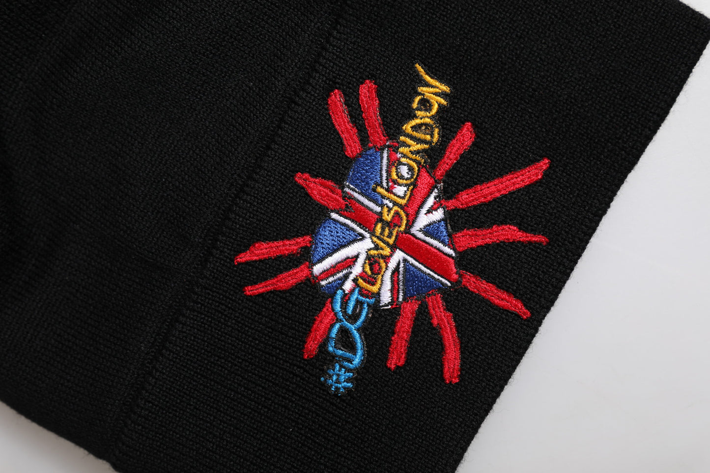 Dolce & Gabbana Black #DGLOVESLONDON Knitted Beanie Hat Curated Luxury Accessories by Orvyn
