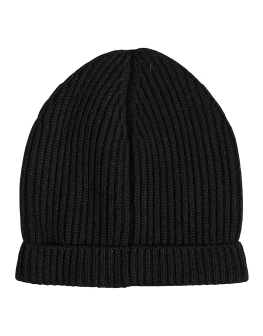 Dolce & Gabbana Black Cashmere Knitted Winter Beanie Hat Curated Luxury Accessories by Orvyn