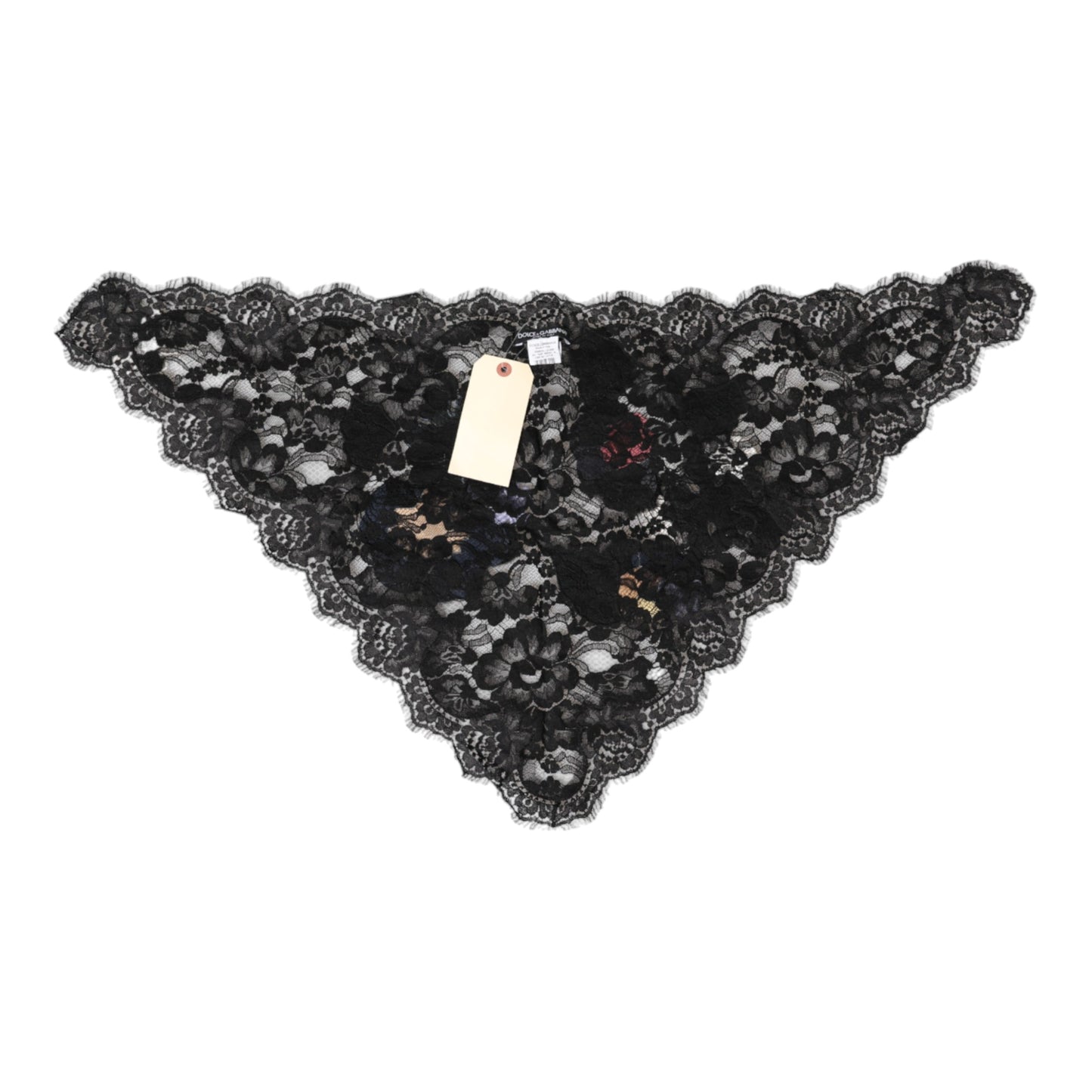 Dolce & Gabbana Black Lace Floral Applique Cotton Veil Hat Curated Luxury Accessories by Orvyn