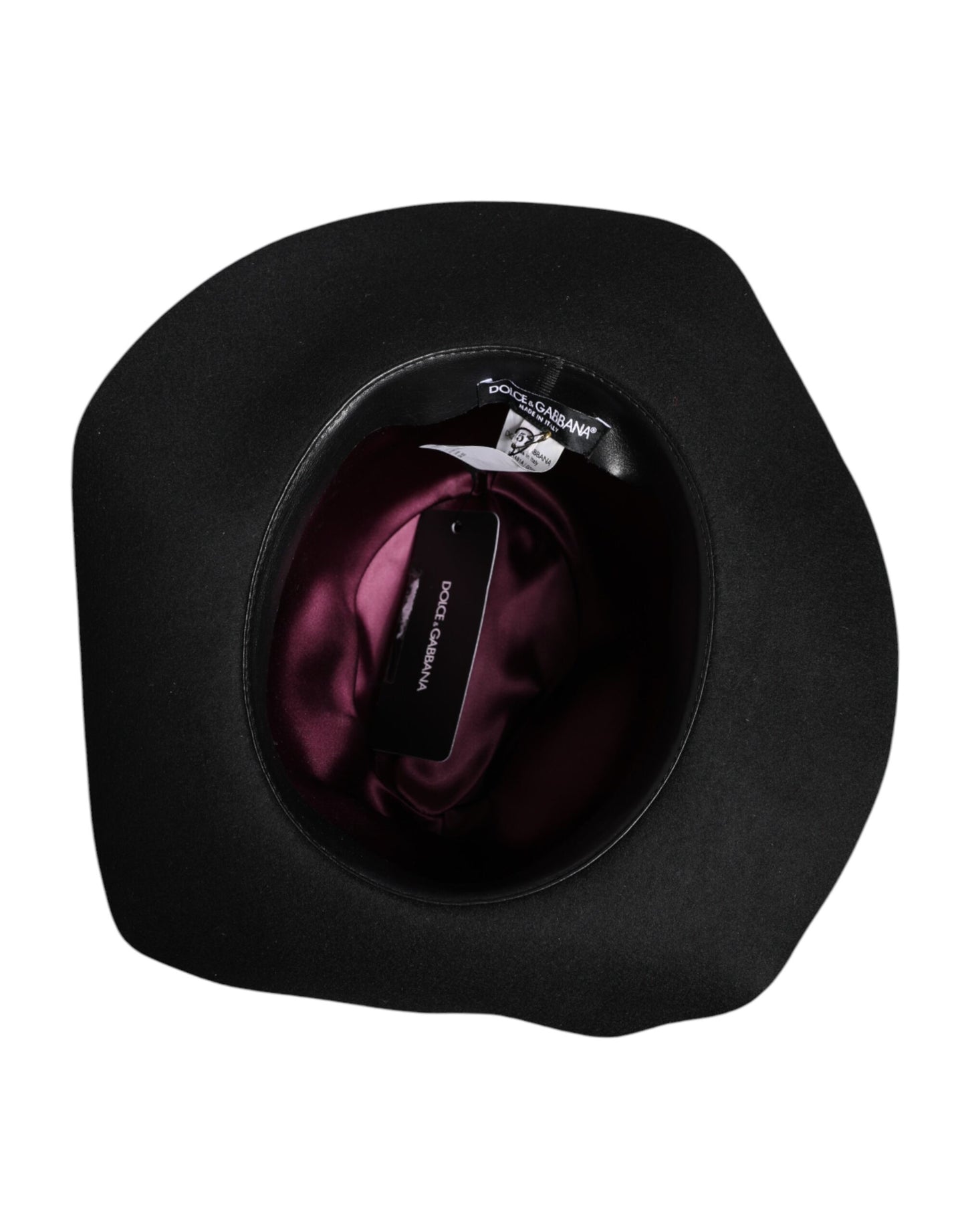 Dolce & Gabbana Black Wide Brim Trilby Fedora Hat Curated Luxury Accessories by Orvyn
