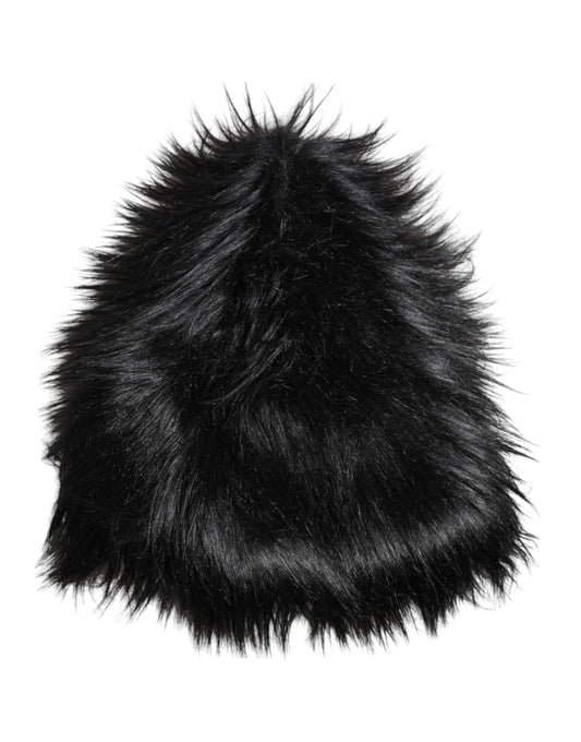 Dolce & Gabbana Black Acrylic Fur Womens Bucket Hat Curated Luxury Accessories by Orvyn