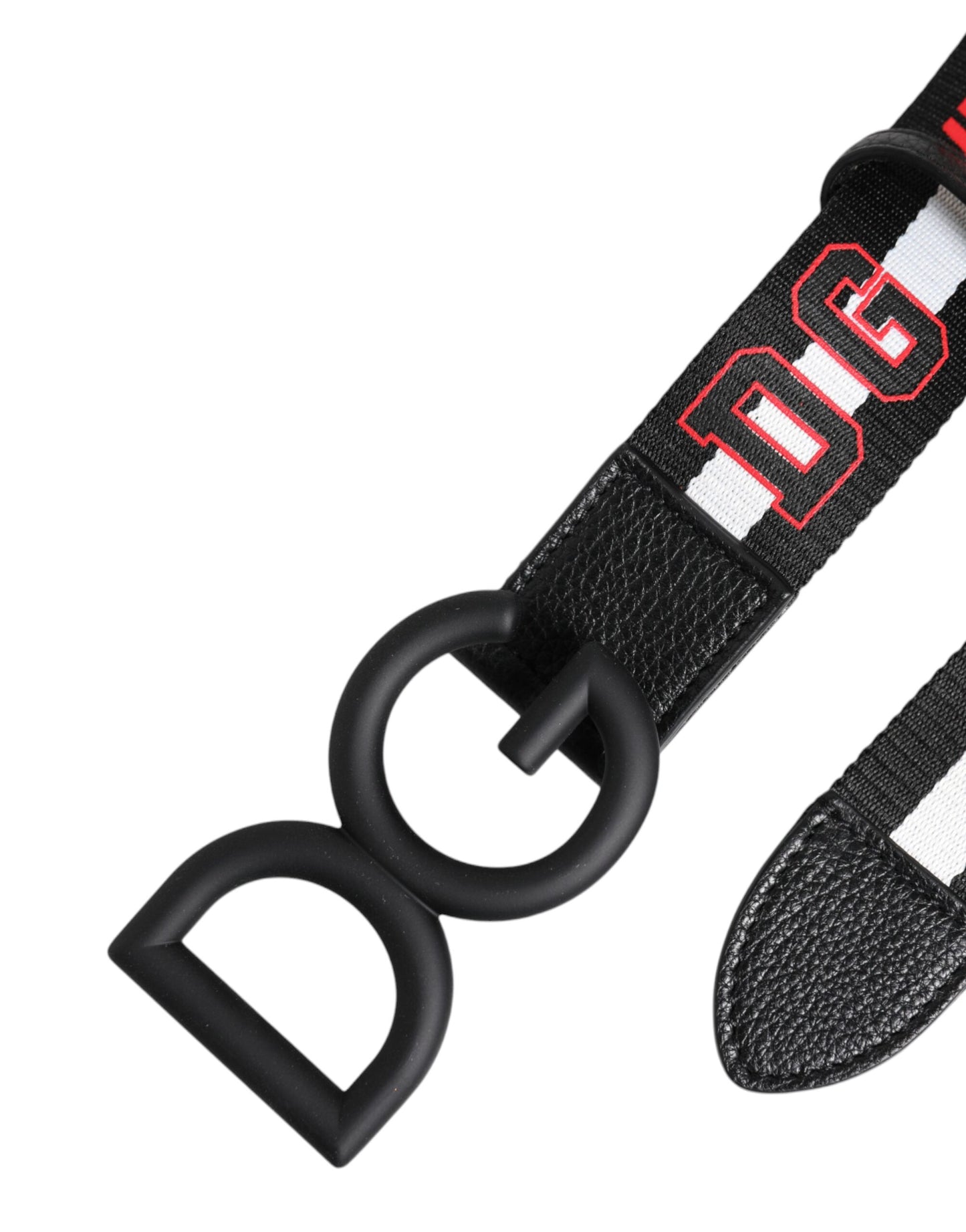 Dolce & Gabbana Black Polyester Logo Print DG Buckle Belt schwarz
