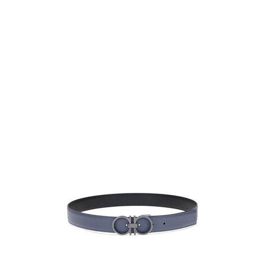 Ferragamo Blue Calf Leather Bos Taurus Regular Belt Curated Luxury Accessories by Orvyn