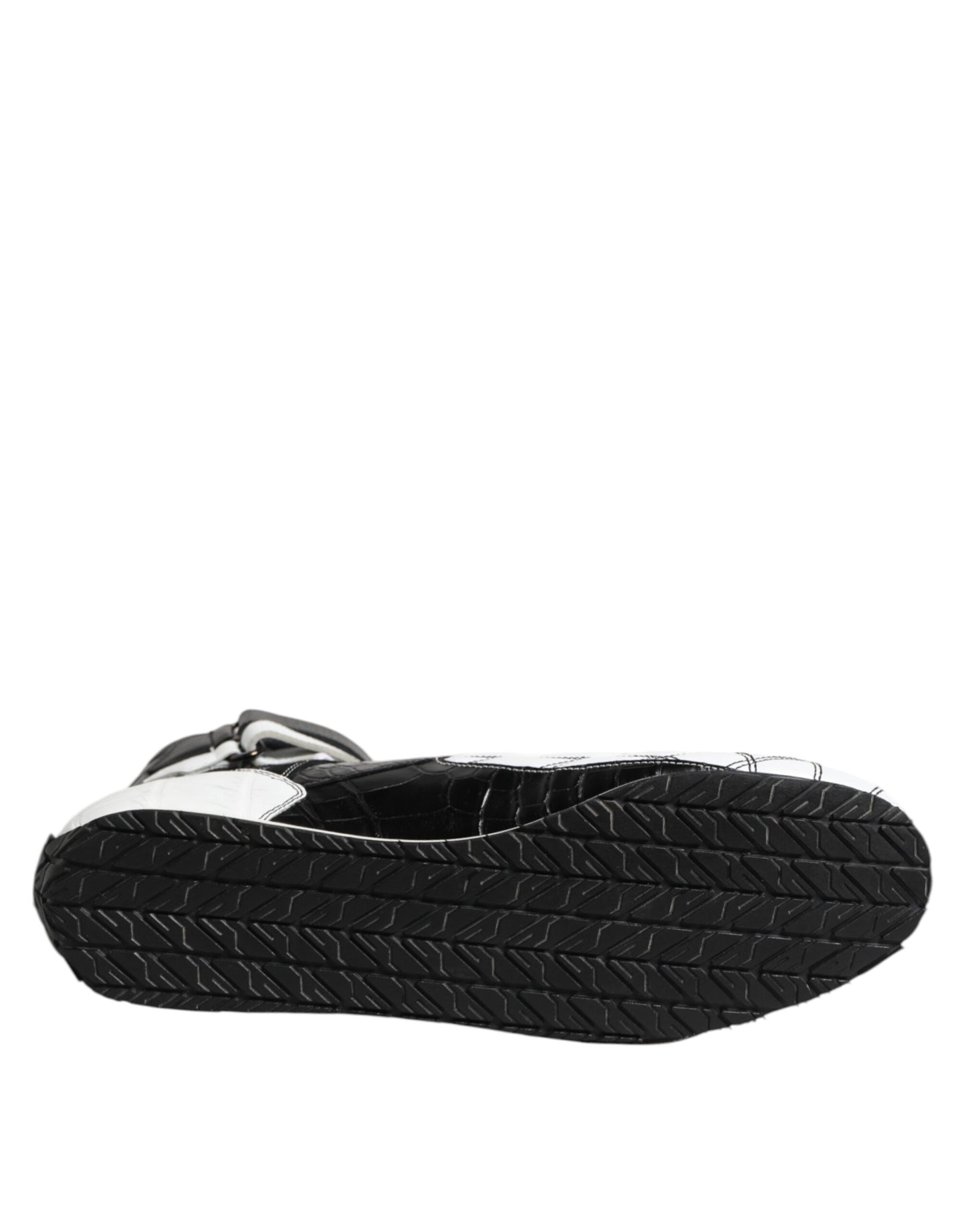 Dolce & Gabbana Black White Leather High Top Sneakers Shoes Curated Luxury Accessories by Orvyn
