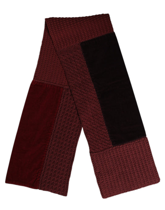 Dolce & Gabbana Maroon Black Neck Warmer Wrap Shawl Scarf Curated Luxury Accessories by Orvyn