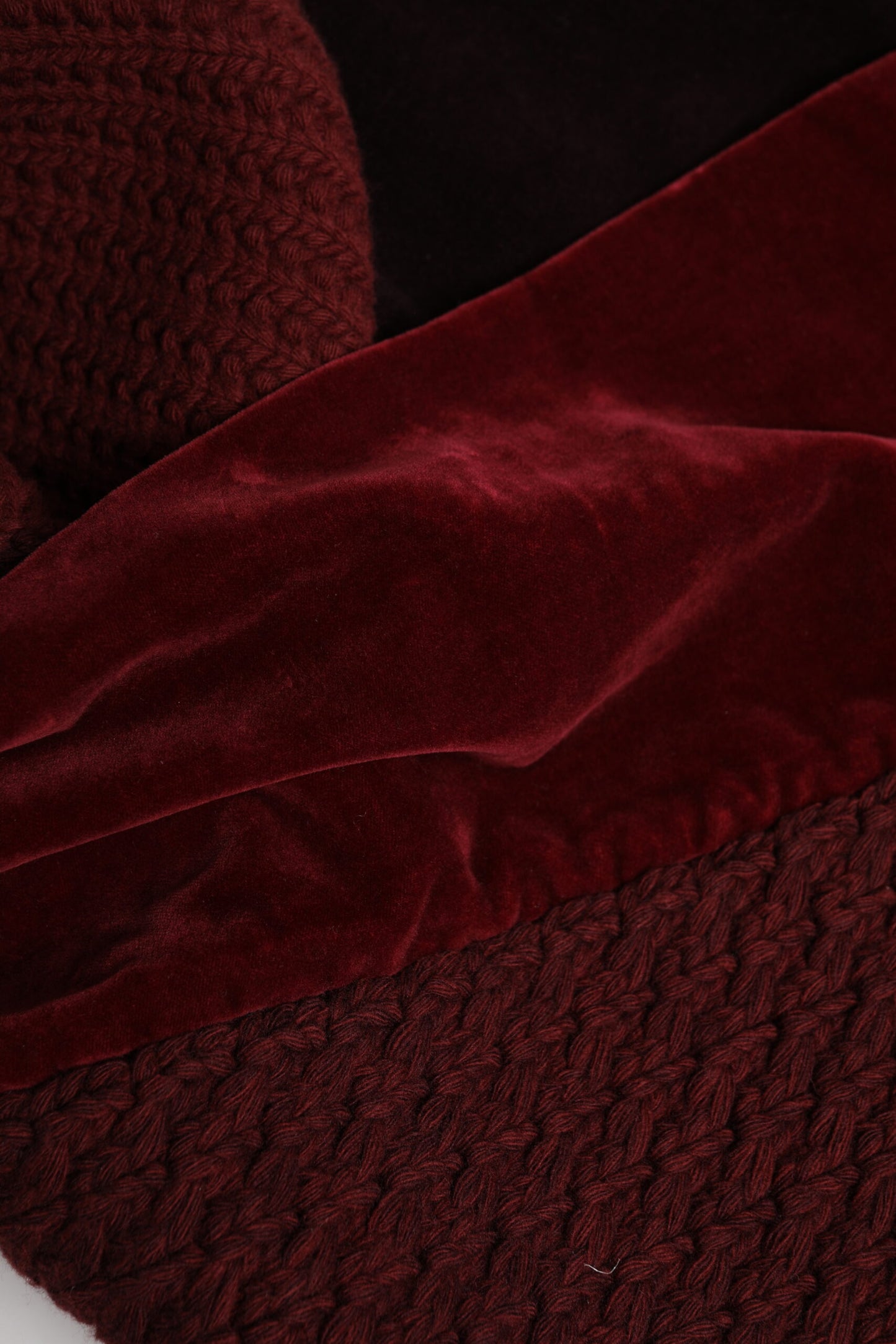 Dolce & Gabbana Maroon Black Neck Warmer Wrap Shawl Scarf Curated Luxury Accessories by Orvyn