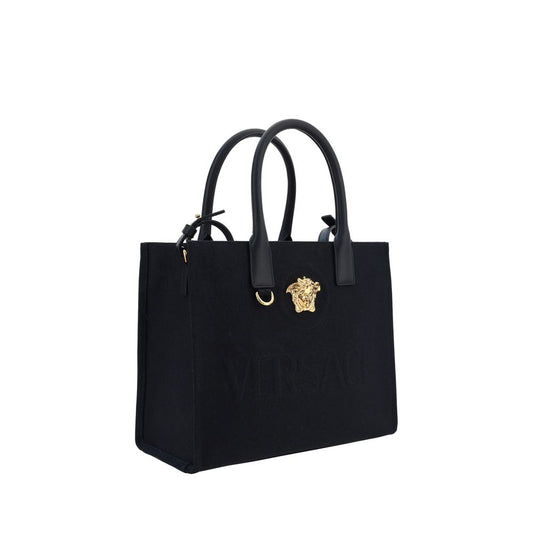 Versace Black Cotton Shoulder Bag Curated Luxury Accessories by Orvyn