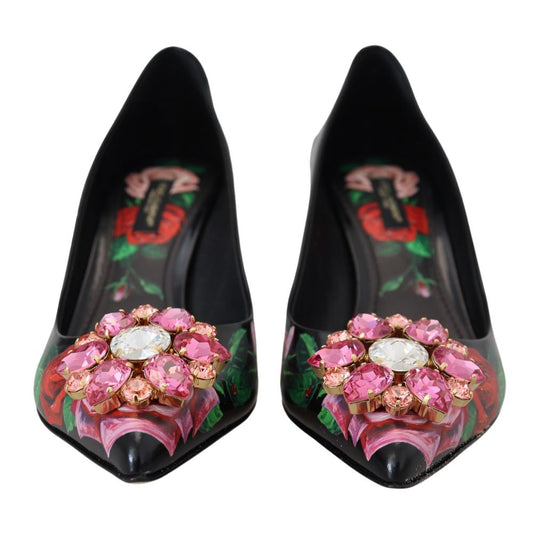 Dolce & Gabbana Black Leather High Heel Pumps schwarz