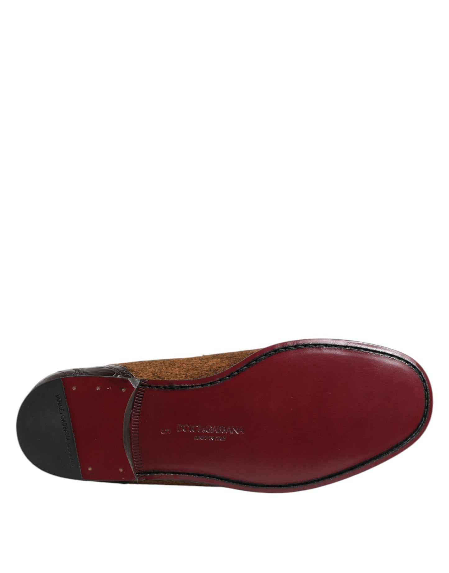 Dolce & Gabbana Brown Loafers Leather Slip On Men Dress Shoes Curated Luxury Accessories by Orvyn