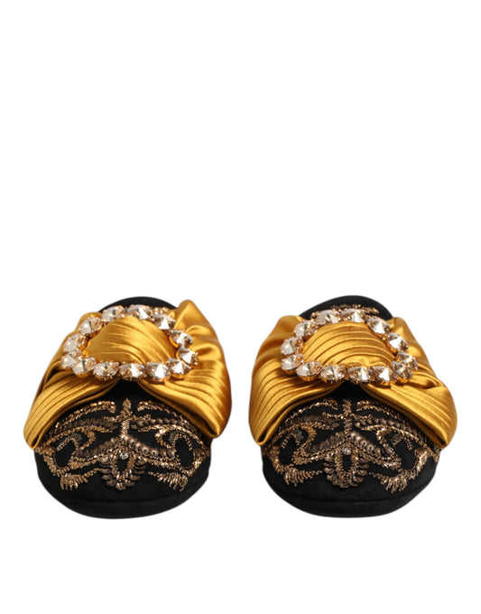 Dolce & Gabbana Multicolor Embellished Flat Sandals Shoes Curated Luxury Accessories by Orvyn