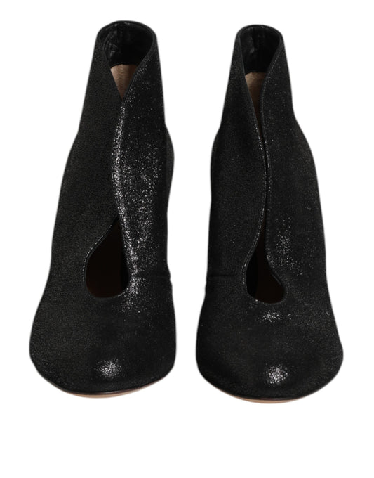 Gianvito Rossi Metallic Black Pump Stiletto Heels Shoes Curated Luxury Accessories by Orvyn