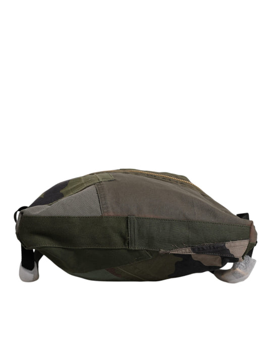 Dolce & Gabbana Military Green Patchwork Rucksack Backpack Bag Curated Luxury Accessories by Orvyn