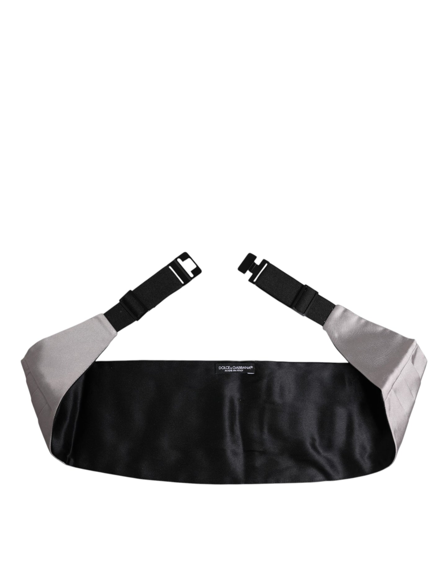 Dolce & Gabbana Gray Men 100% Silk Belt Wide Waist Cummerbund grau