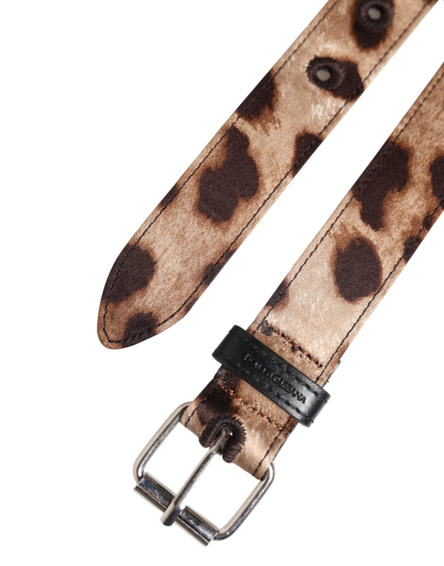 Dolce & Gabbana Brown Leopard Silver Metal Buckle Belt Curated Luxury Accessories by Orvyn