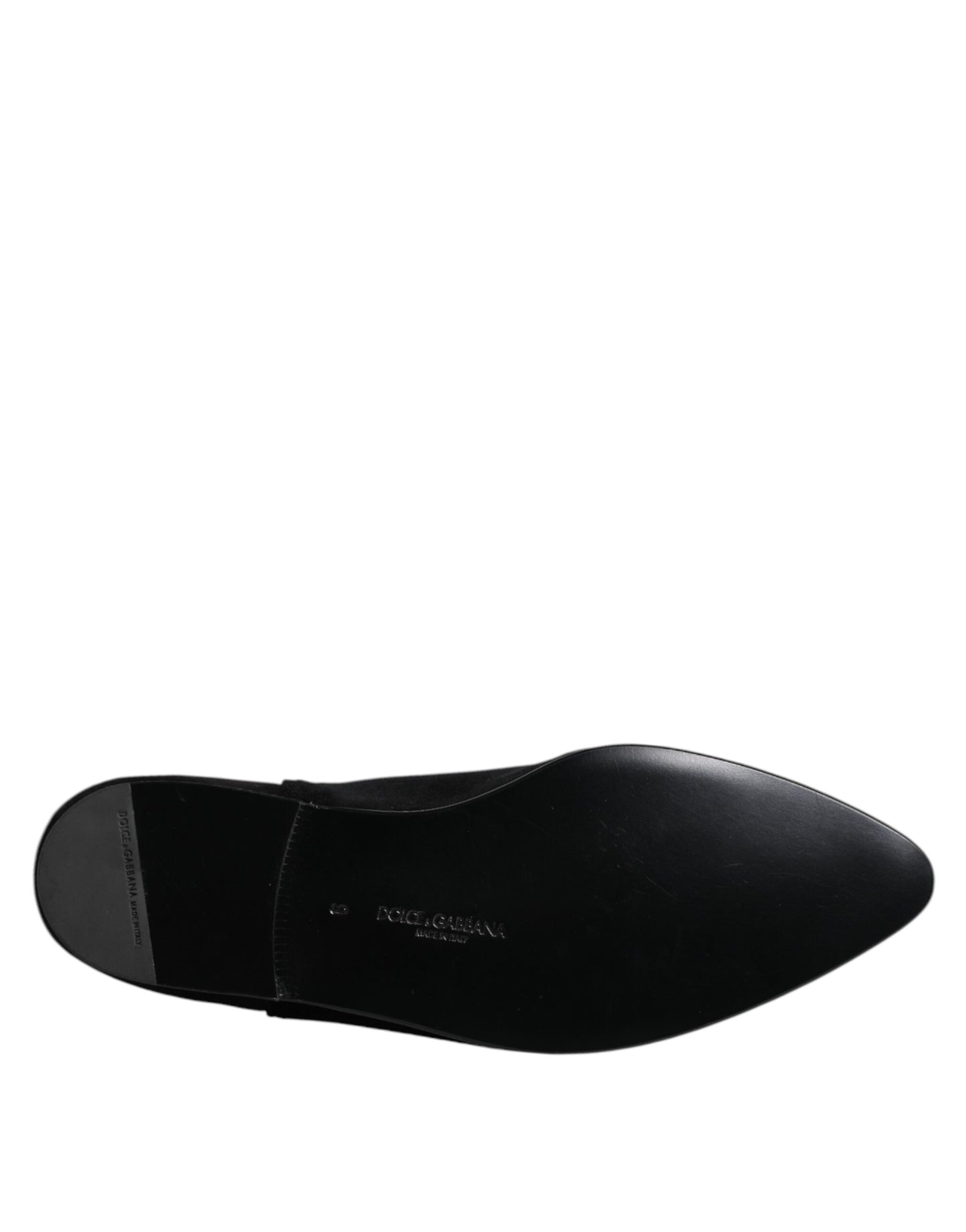 Dolce & Gabbana Black Velvet Embellished Loafer Slip On Shoes Curated Luxury Accessories by Orvyn