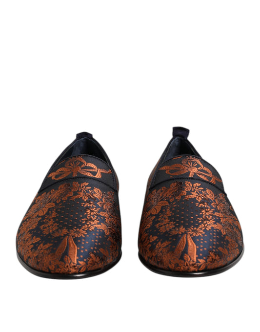 Dolce & Gabbana Black Jacquard Polyester Slip On Loafers Shoes Curated Luxury Accessories by Orvyn