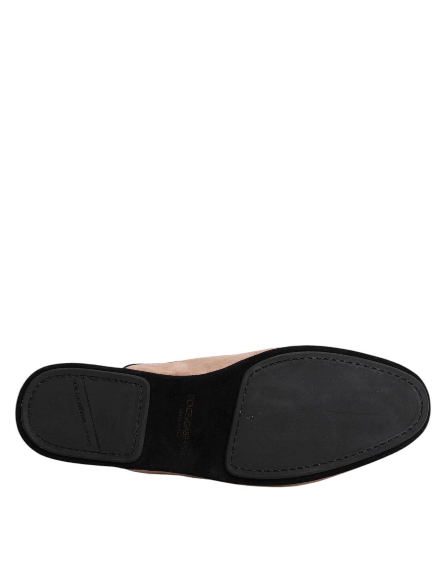 Dolce & Gabbana Beige Capra Suede Slides Flat Slipper Shoes Curated Luxury Accessories by Orvyn